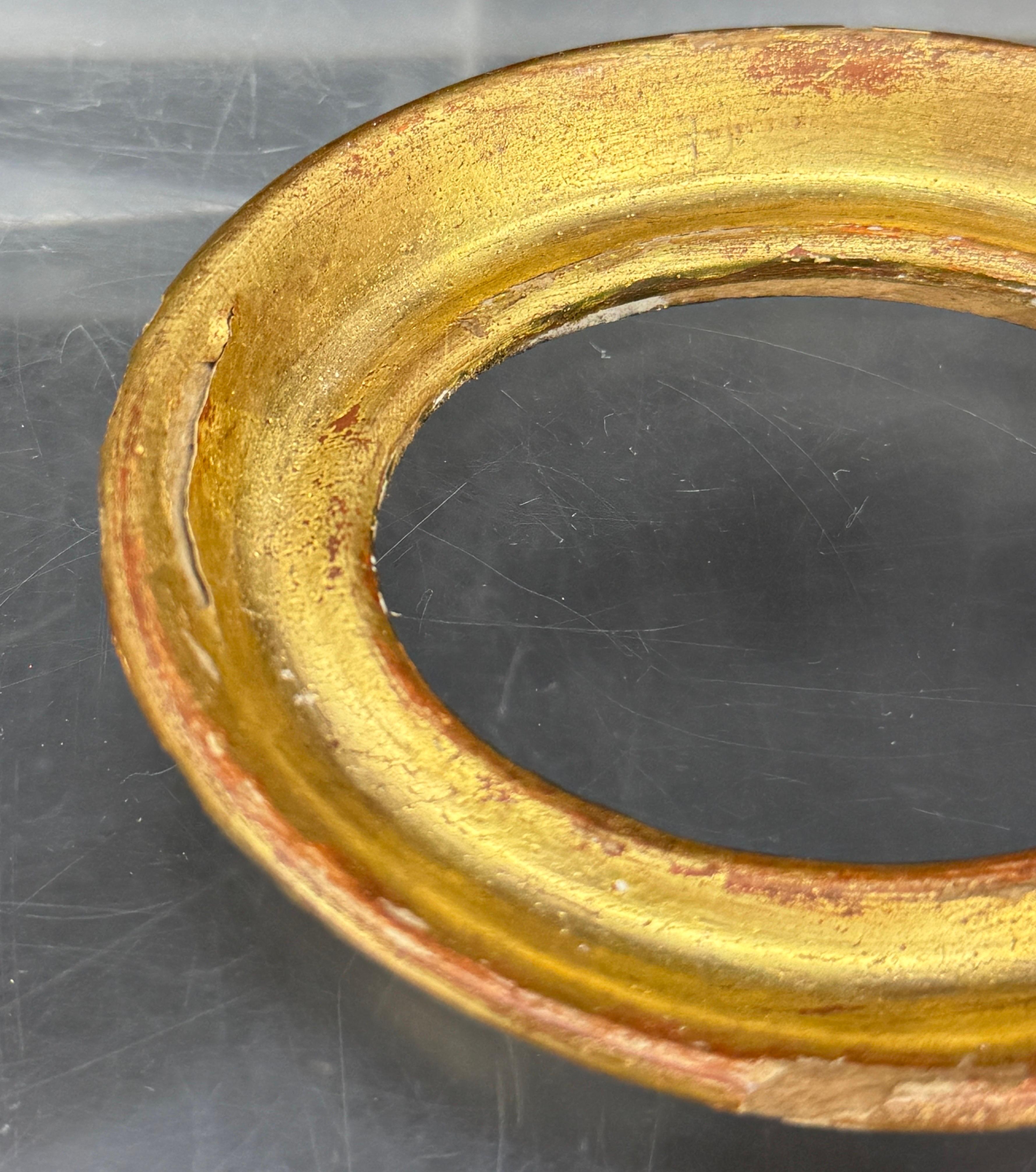 Set of 2 Small Italian Florentine Gilt Wood Art Frames, Circa 1950's For Sale 2