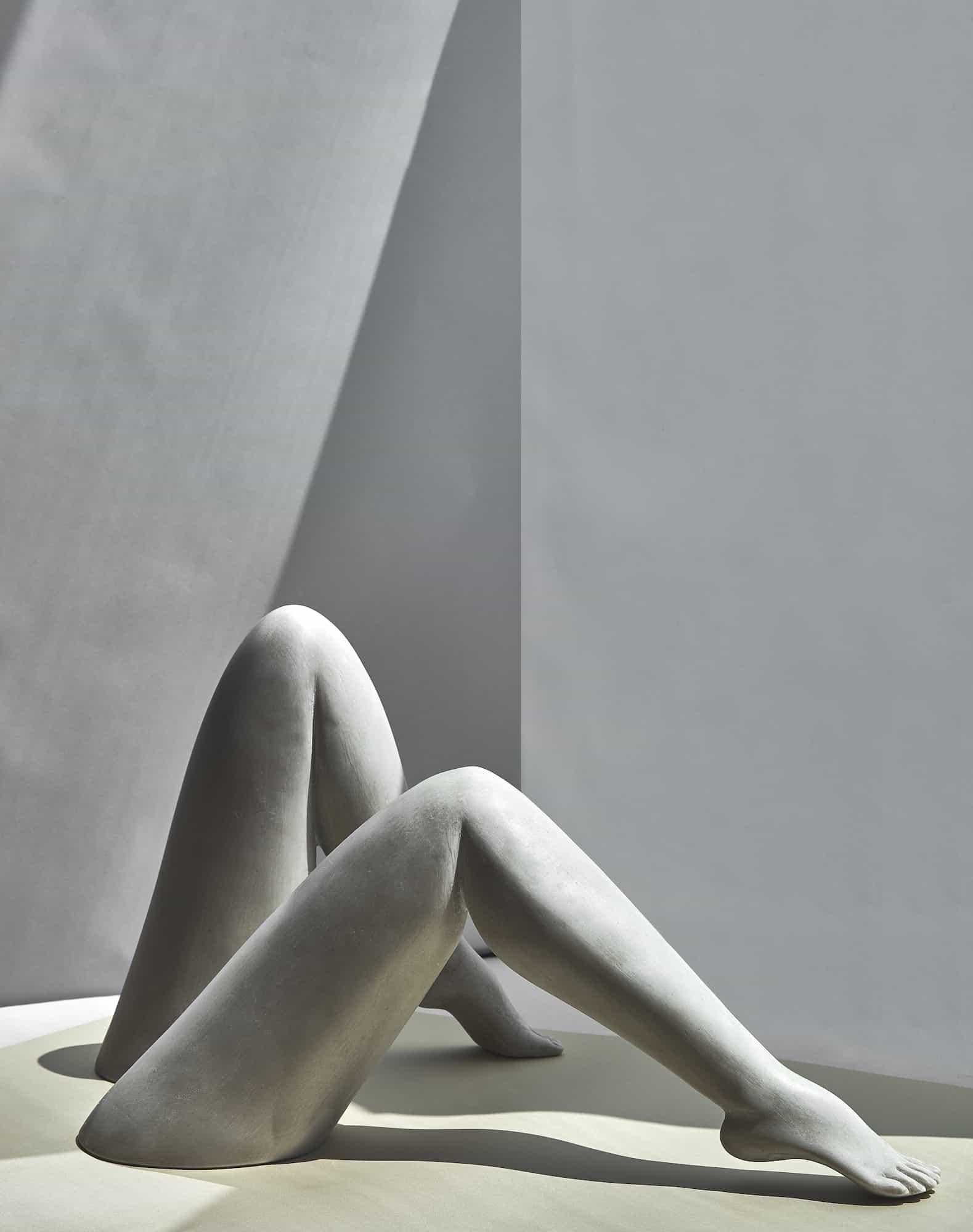 Set of 2 small Le Gambe sculptures by Marcela Cure
Dimensions: Leg 1 W 35 x D 5 x H 16 cm / Leg 2 W 21 x D 6 x H 21 cm
Materials: Resin and Stone Composite

Our Le Gambe sculpture is composed of two individual legs which can be set in different