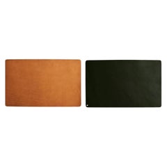 Set of 2 Small Leather Desk Mats by Henry Wilson