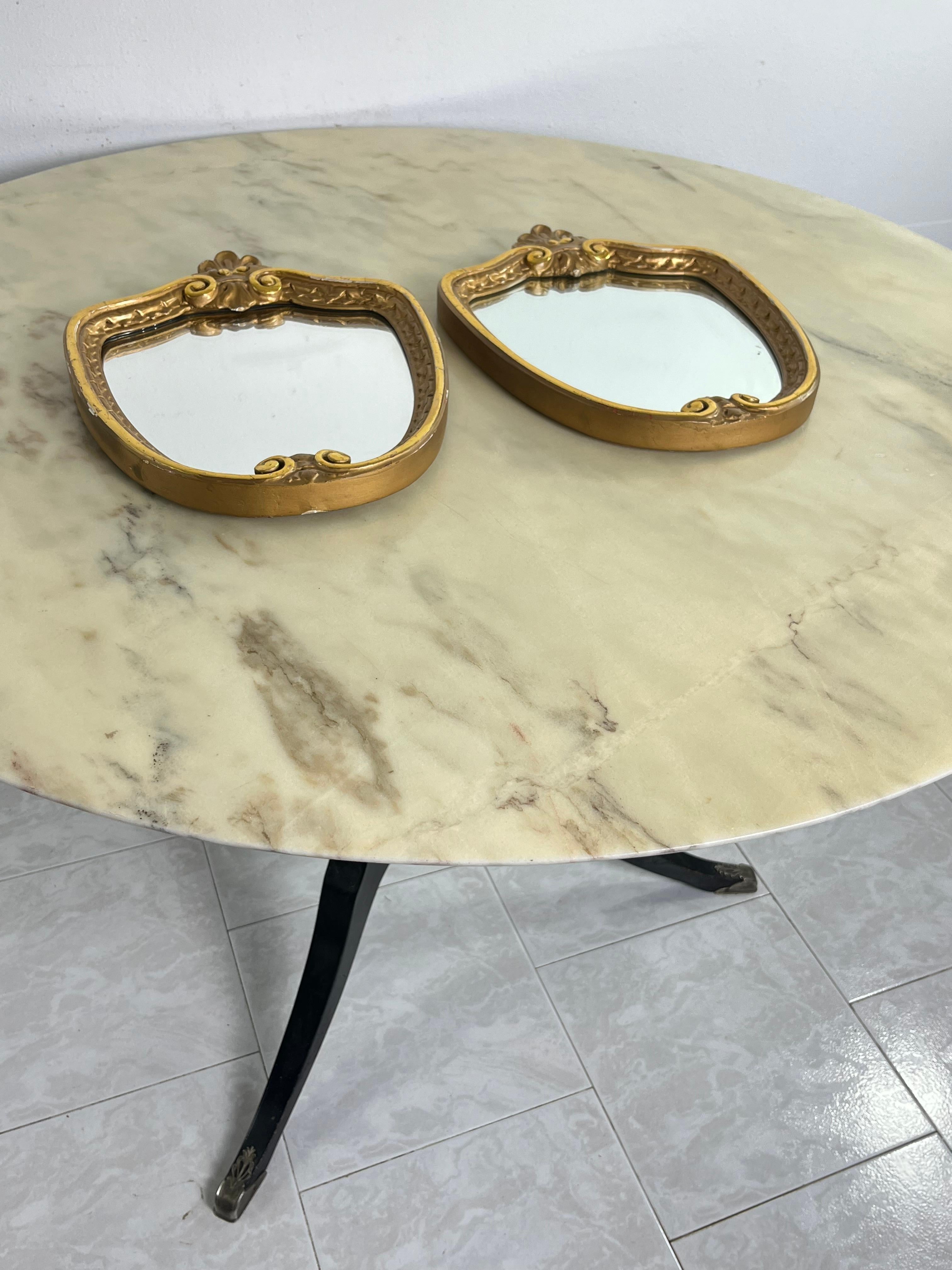 Italian Set Of 2 Small Mid-Century 1960s Wall Mirrors For Sale