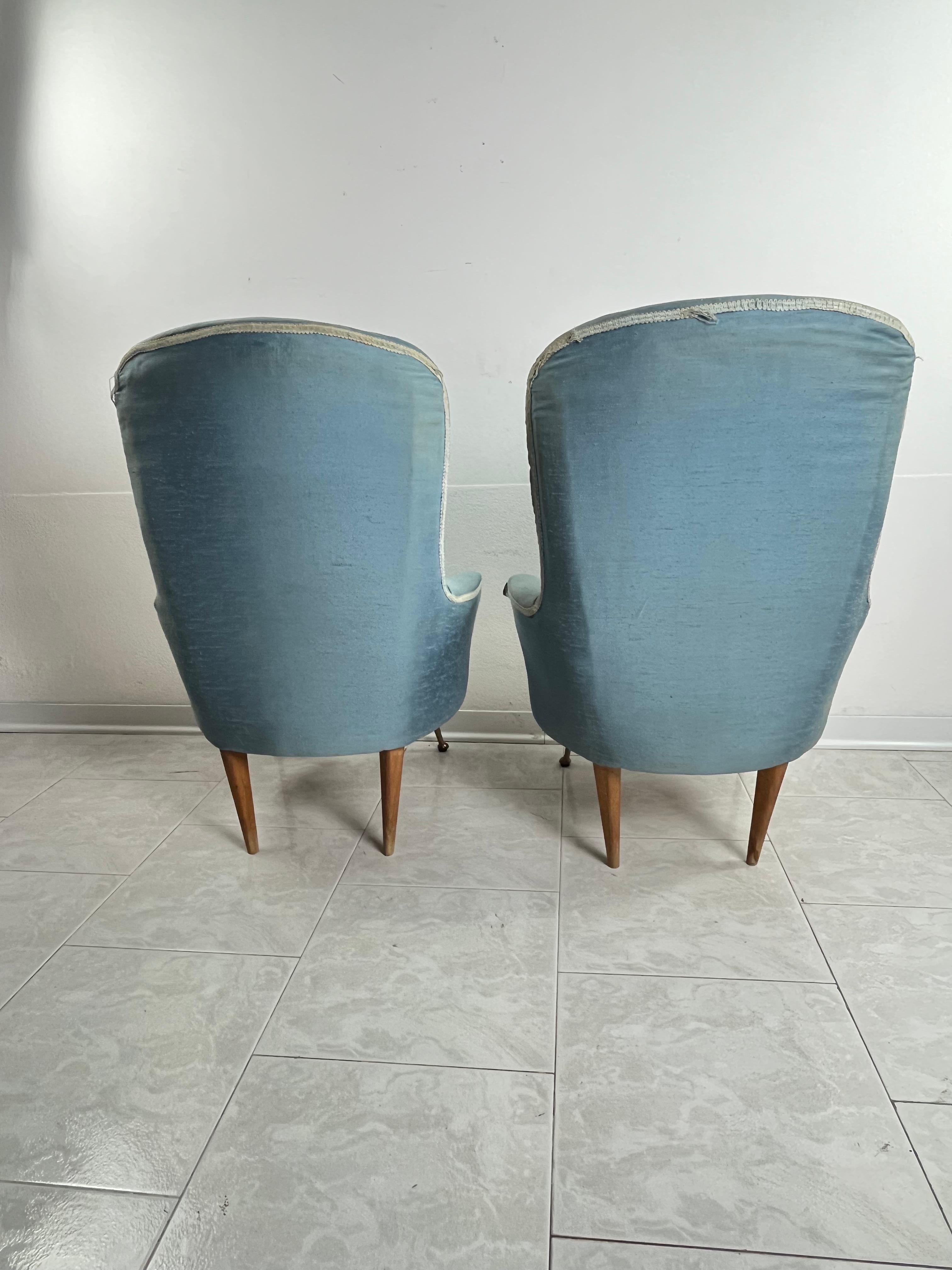 Ensemble de 2 petits fauteuils du milieu du siècle design italien des années 1960 en vente 1