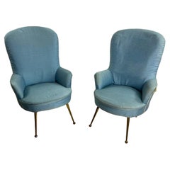 Satz von 2 kleinen Mid-Century Sesseln Italienisches Design 1960er Jahre