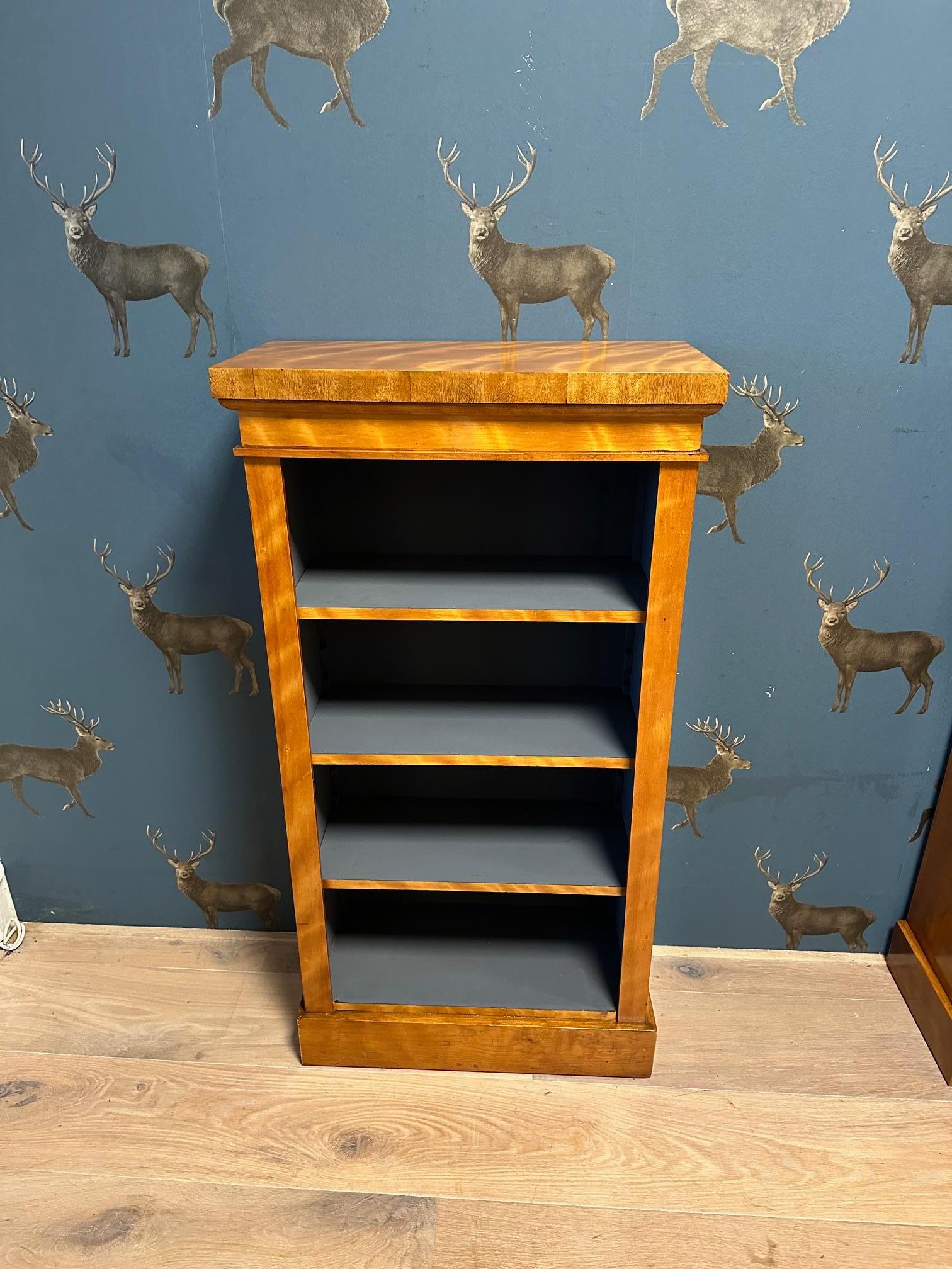 Satinwood Set of 2 small open bookcases For Sale