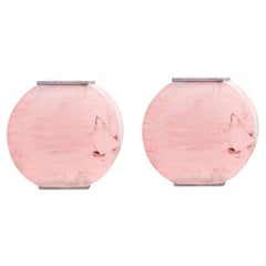 Set of 2 Small Pink Vases by Doa Ceramics