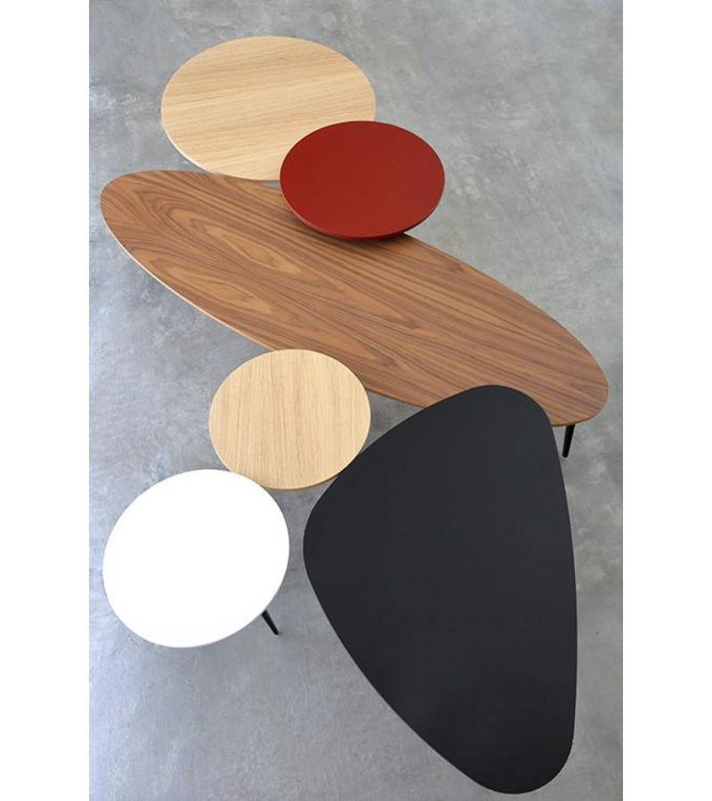 Lacquered Set of 2 Small Round Soho Side Tables by Coedition Studio For Sale