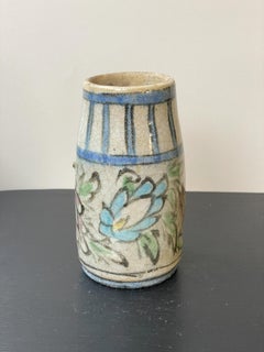 Set of 2 Small Round White Qajar Vases #1 and #2