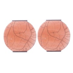 Set of 2 Small Salmon Vases by Doa Ceramics