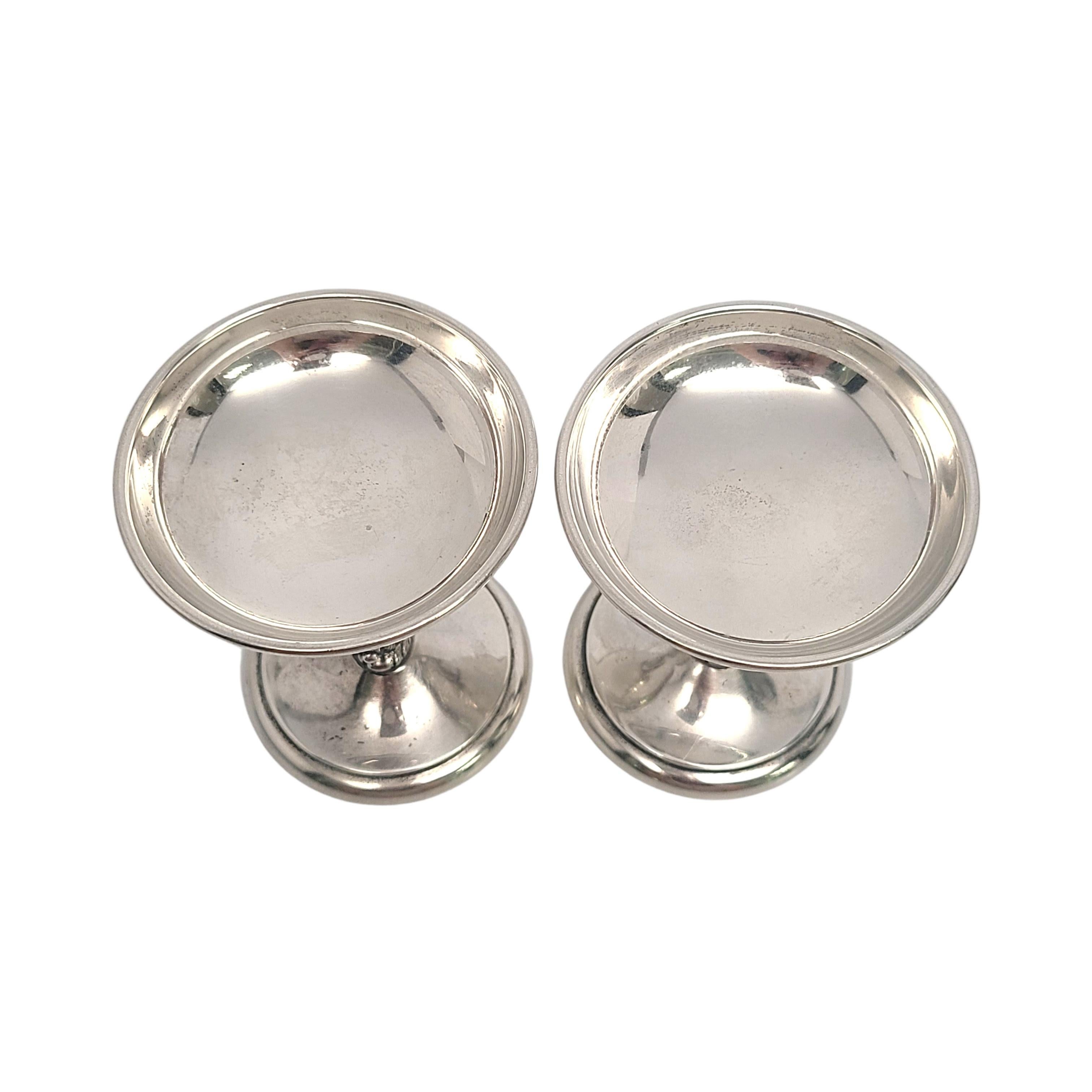 Women's or Men's Set of 2 Small Sterling Silver Fish Stem Bowls For Sale
