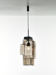 Set of 2 Smoke Grey Tetris Pendant Light by Dechem Studio