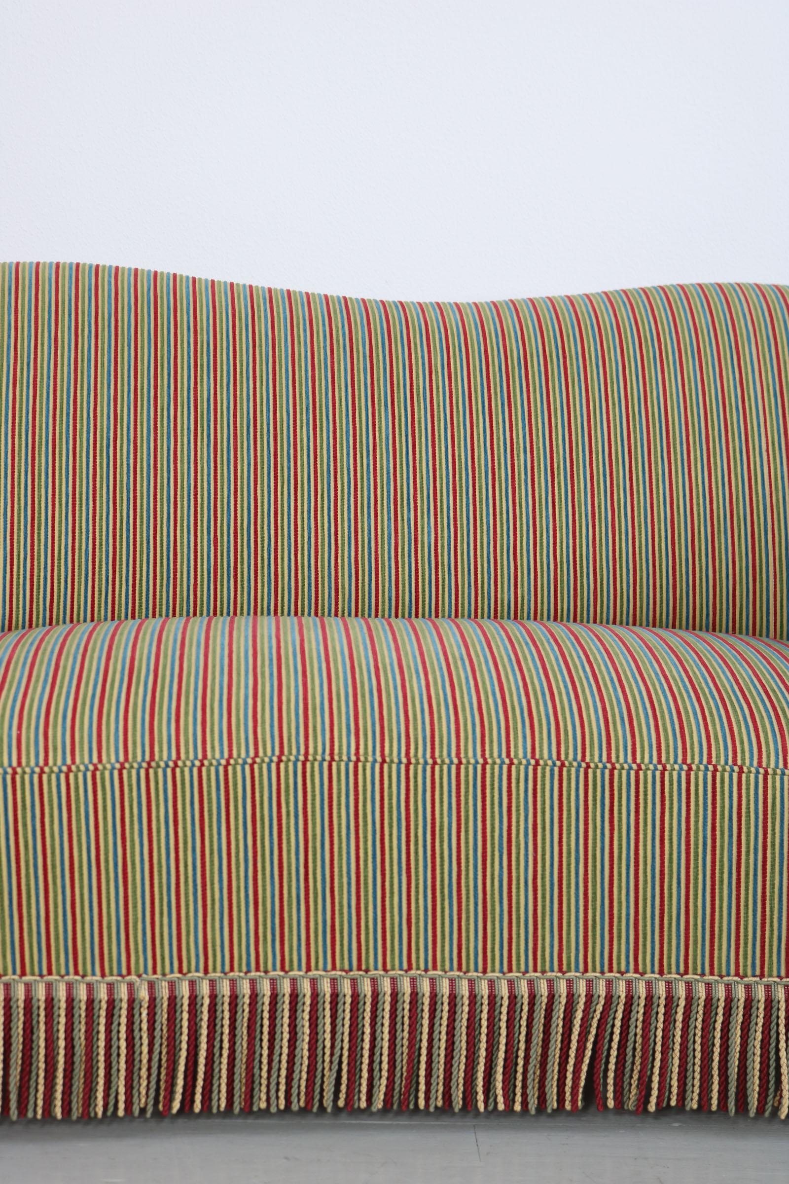 Set of 2 Sofas with Fabric by Fede Cheti, Italy 1940s For Sale 6