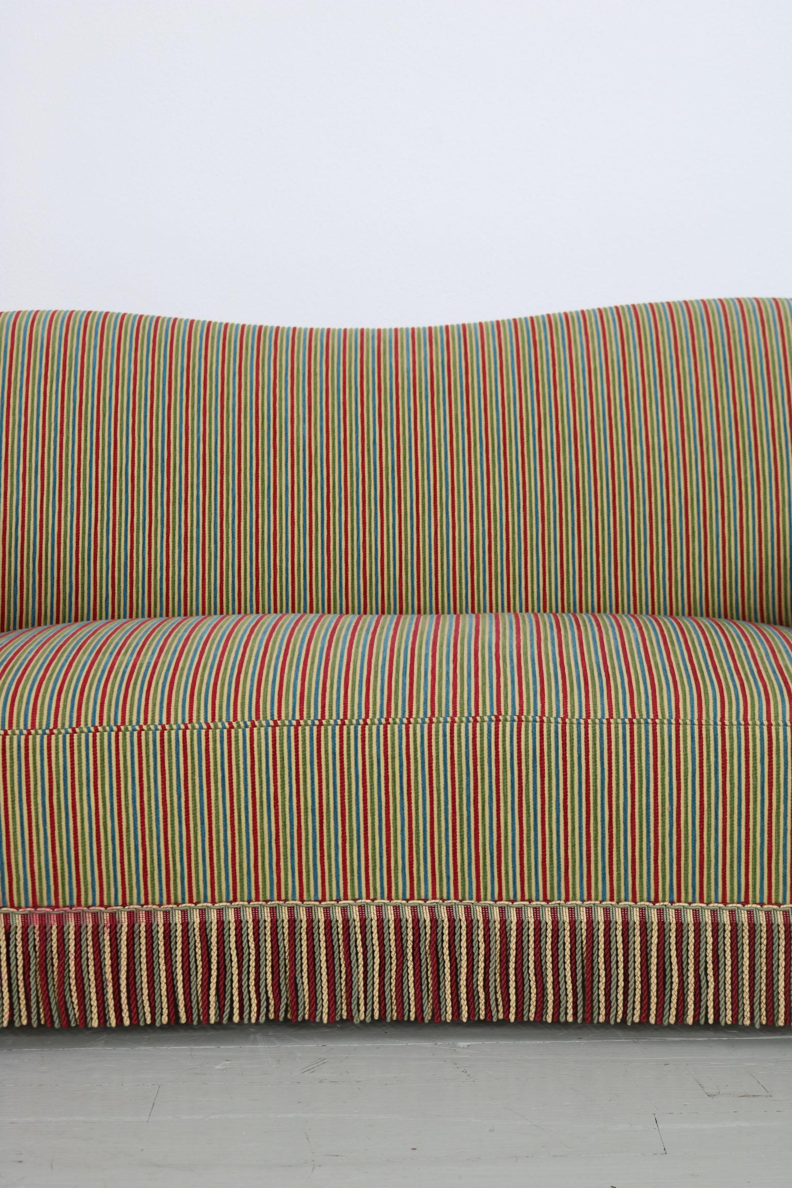 Set of 2 Sofas with Fabric by Fede Cheti, Italy 1940s For Sale 9