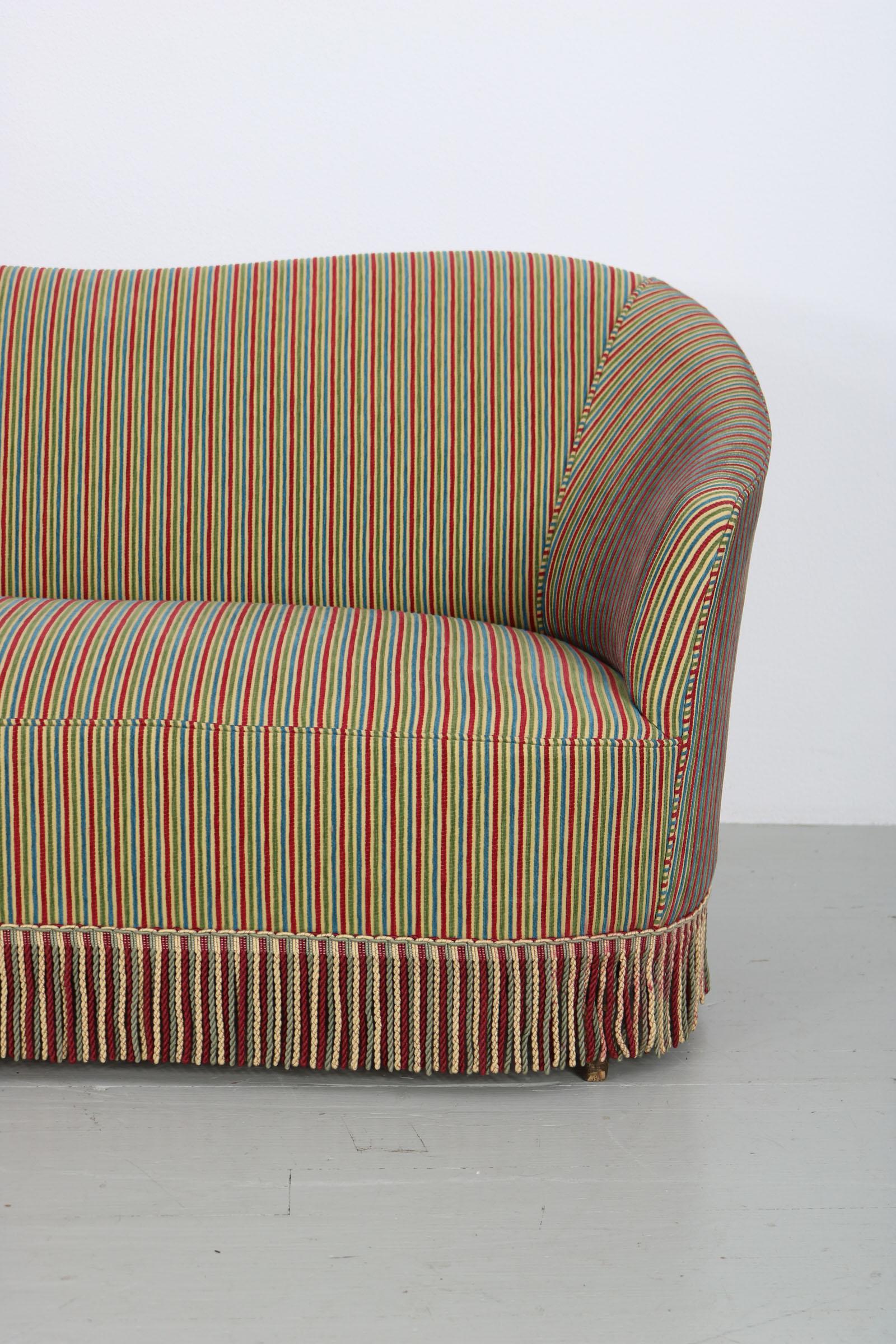 Set of 2 Sofas with Fabric by Fede Cheti, Italy 1940s For Sale 10