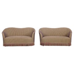 Set of 2 Sofas with Fabric by Fede Cheti, Italy 1940s