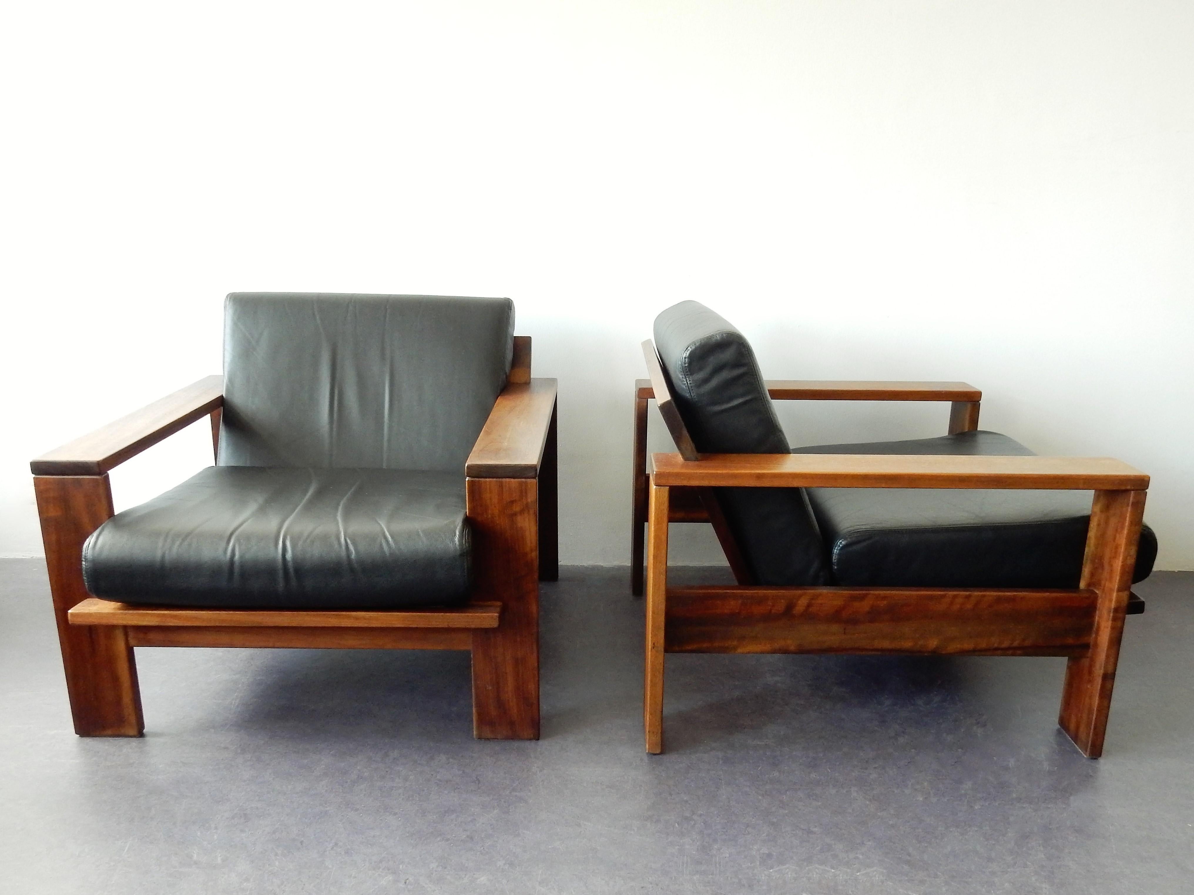 Late 20th Century Set of 2 Solid and Comfortable Lounge Chairs, Netherlands, 1970s