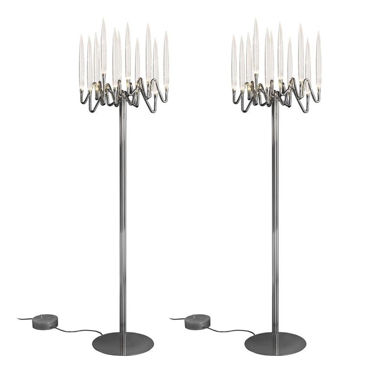 In Stock in Los Angeles, Set of 2 Floor Lamps with Nickel Finish, Made ...