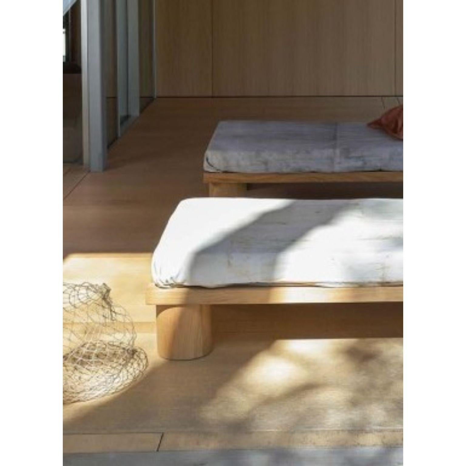 French Set Of 2 Solid Oak Small Beds by Mylene Niedzialkowski For Sale