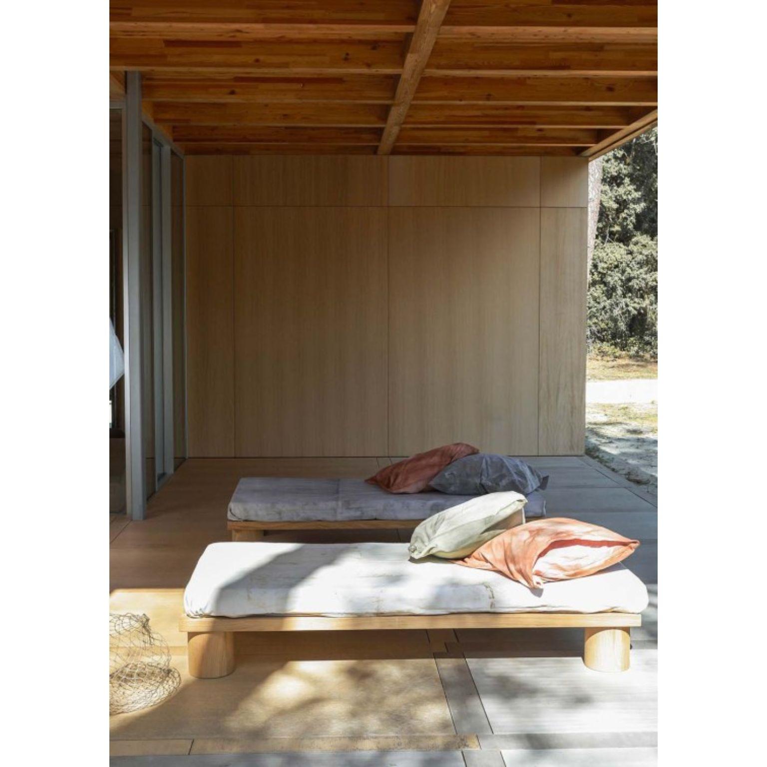 Other Set Of 2 Solid Oak Small Beds by Mylene Niedzialkowski For Sale