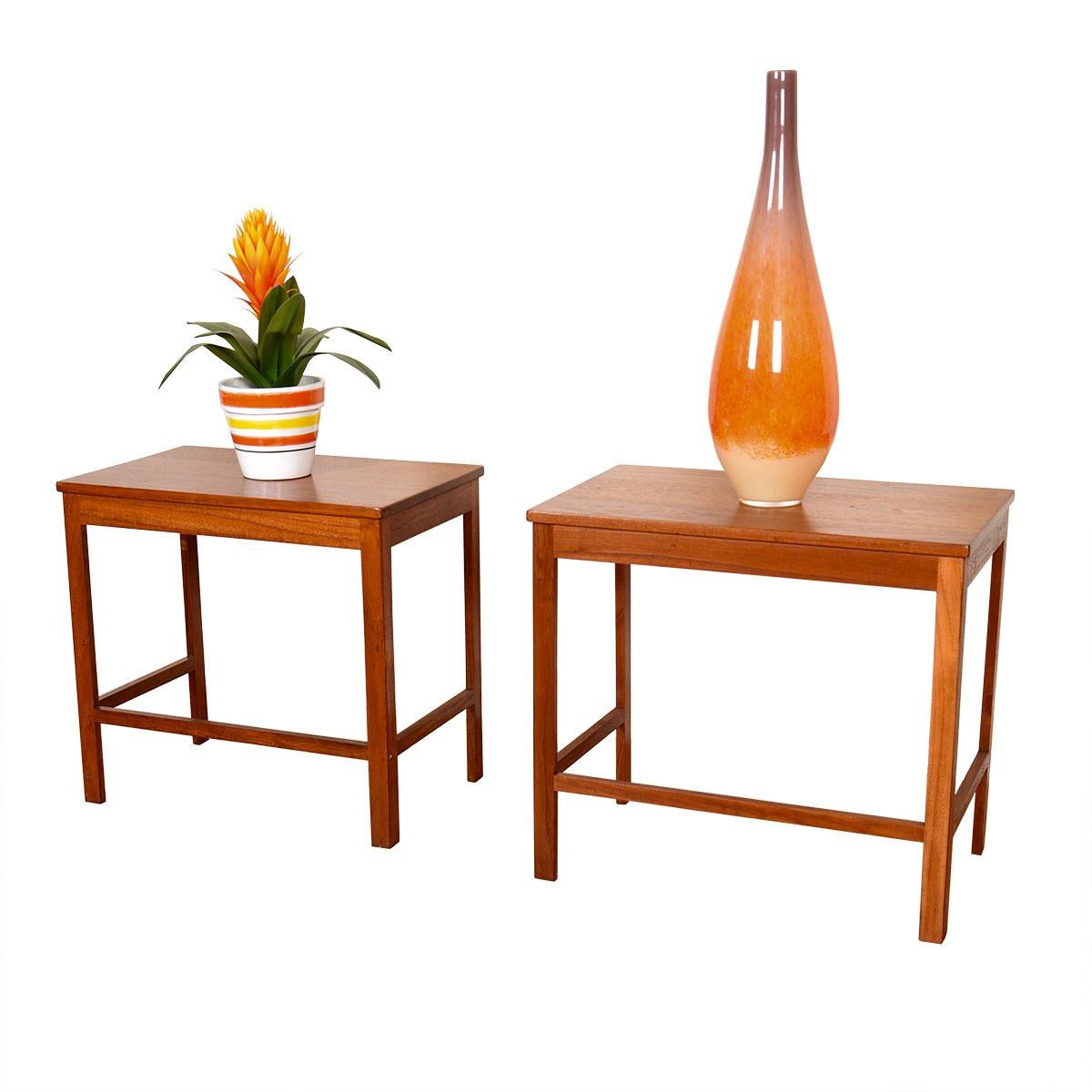 Set of 2 Solid-Teak Peter Hvidt & Orla Molgaard + Daverkosen Nesting Tables For Sale 2