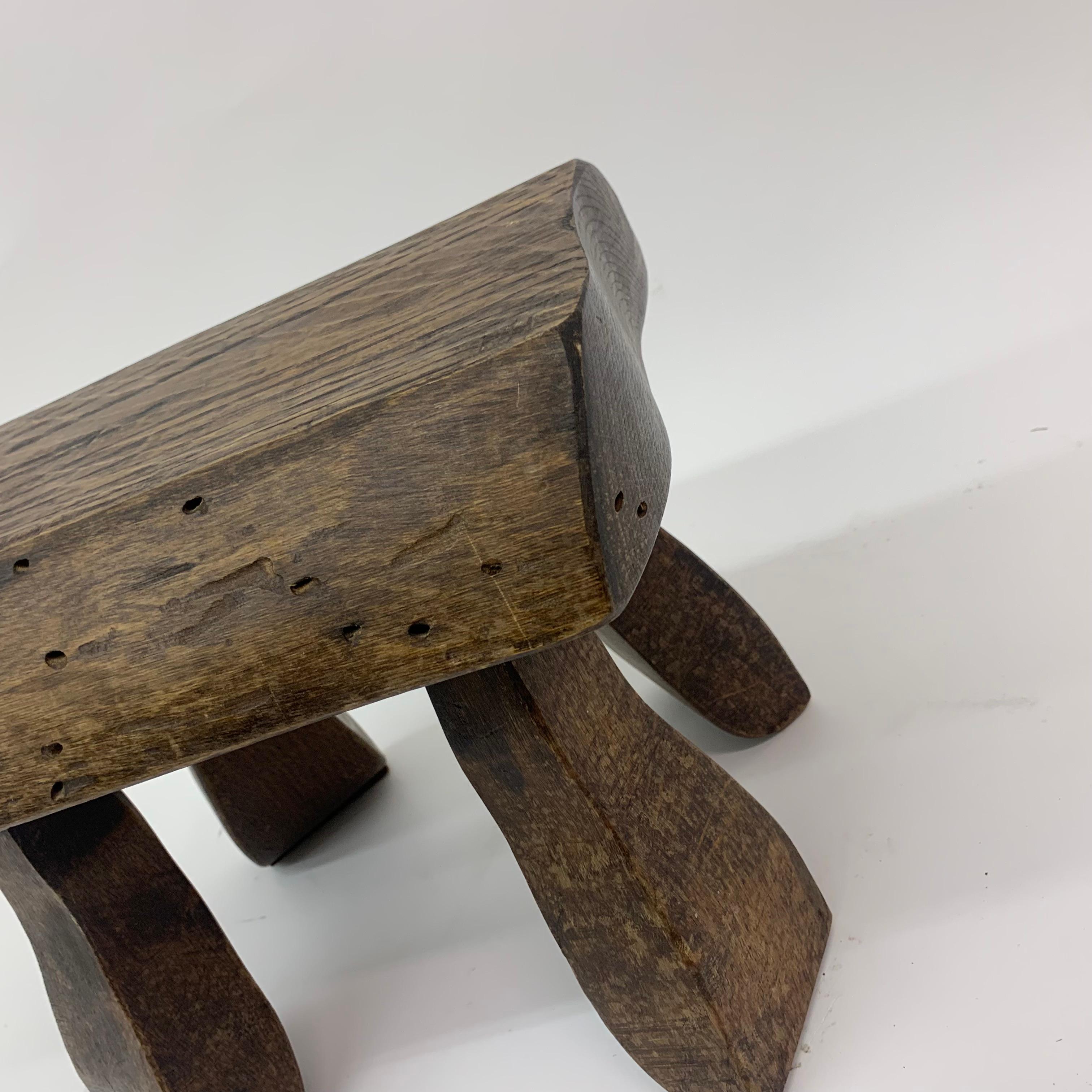 Set of 2 Solid Wood Brutalist Side Tables, 1970’s 7