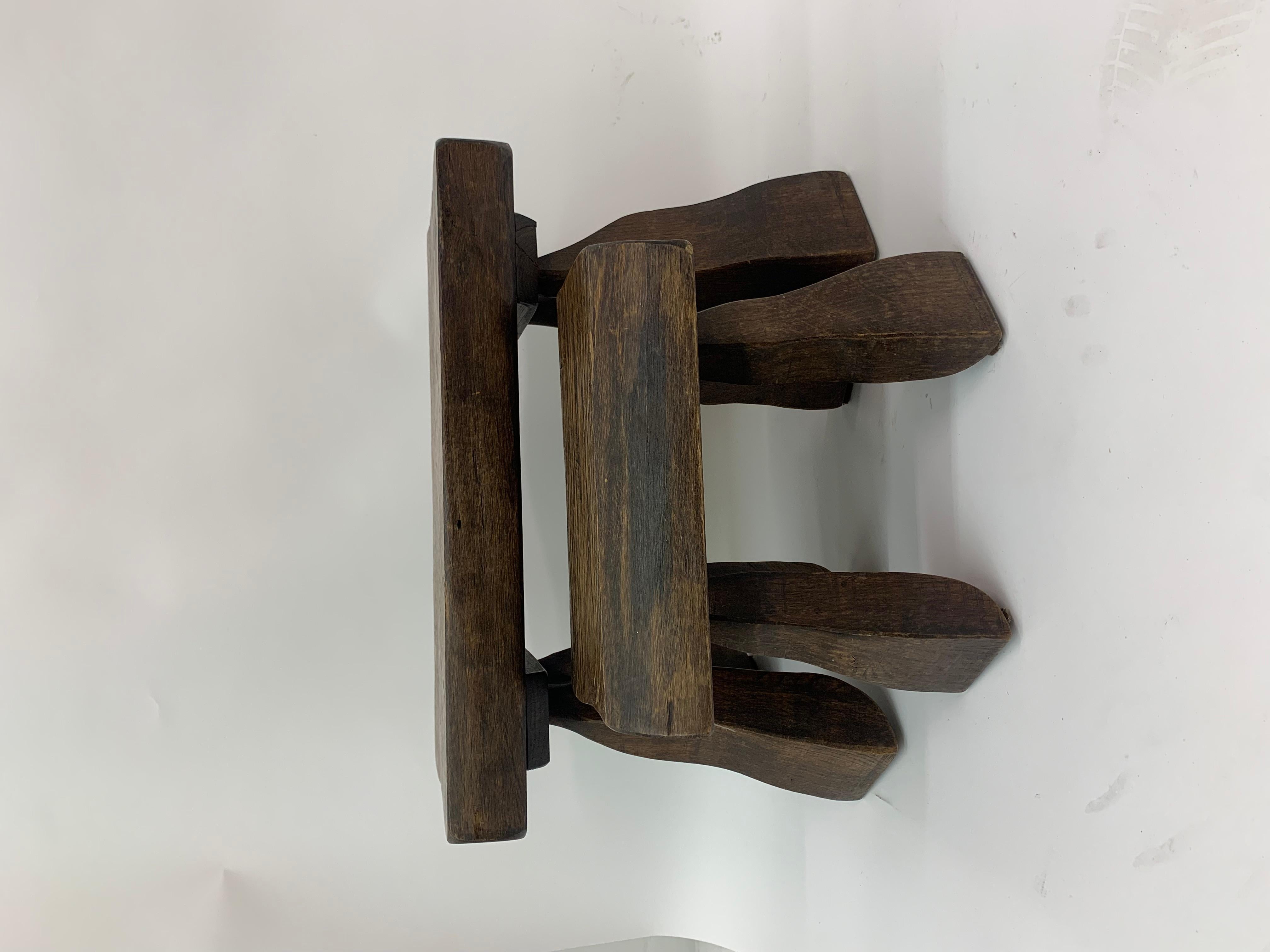 Set of 2 Solid Wood Brutalist Side Tables, 1970’s 10