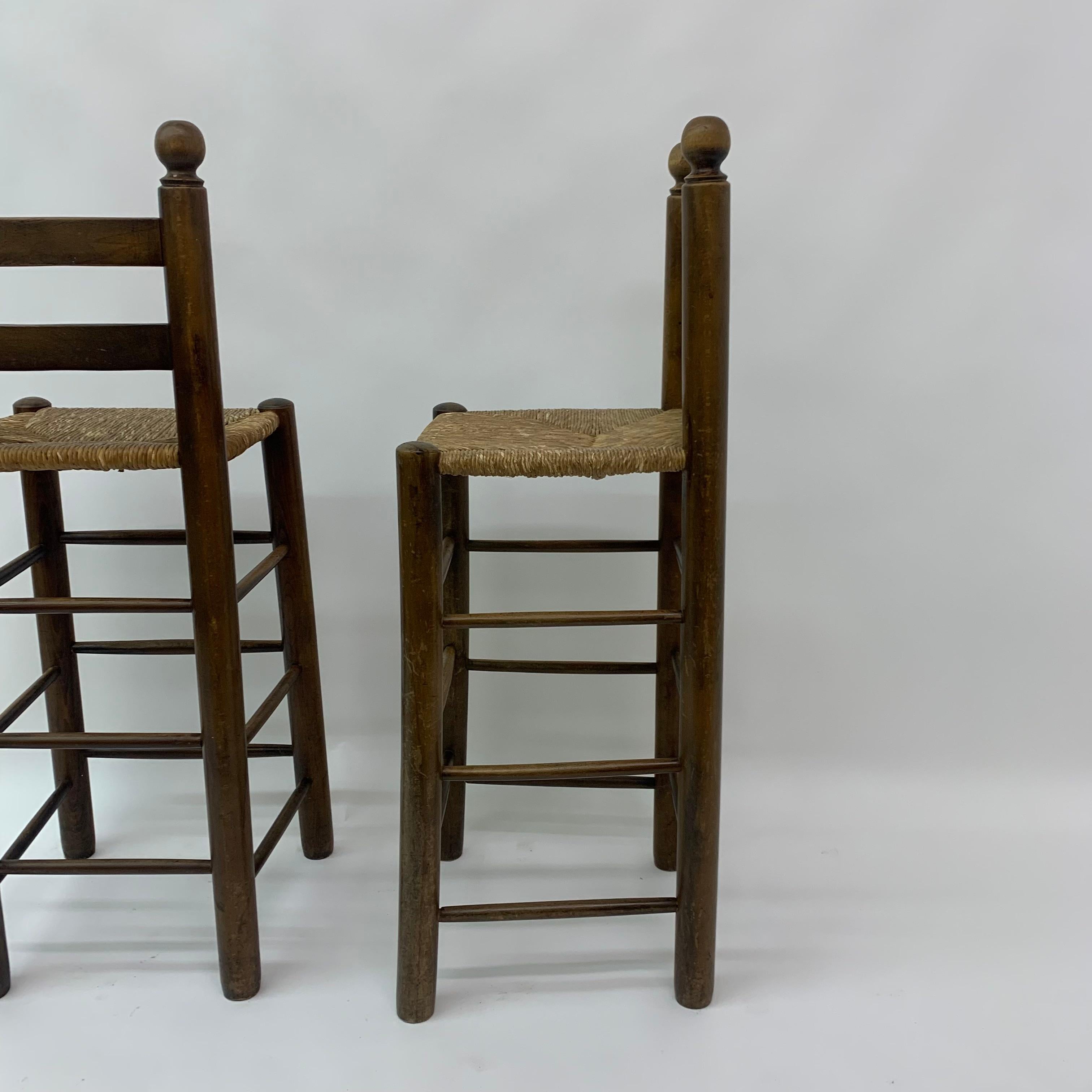Set of 2 Solid Wooden Bar Stools, 1970’s 7