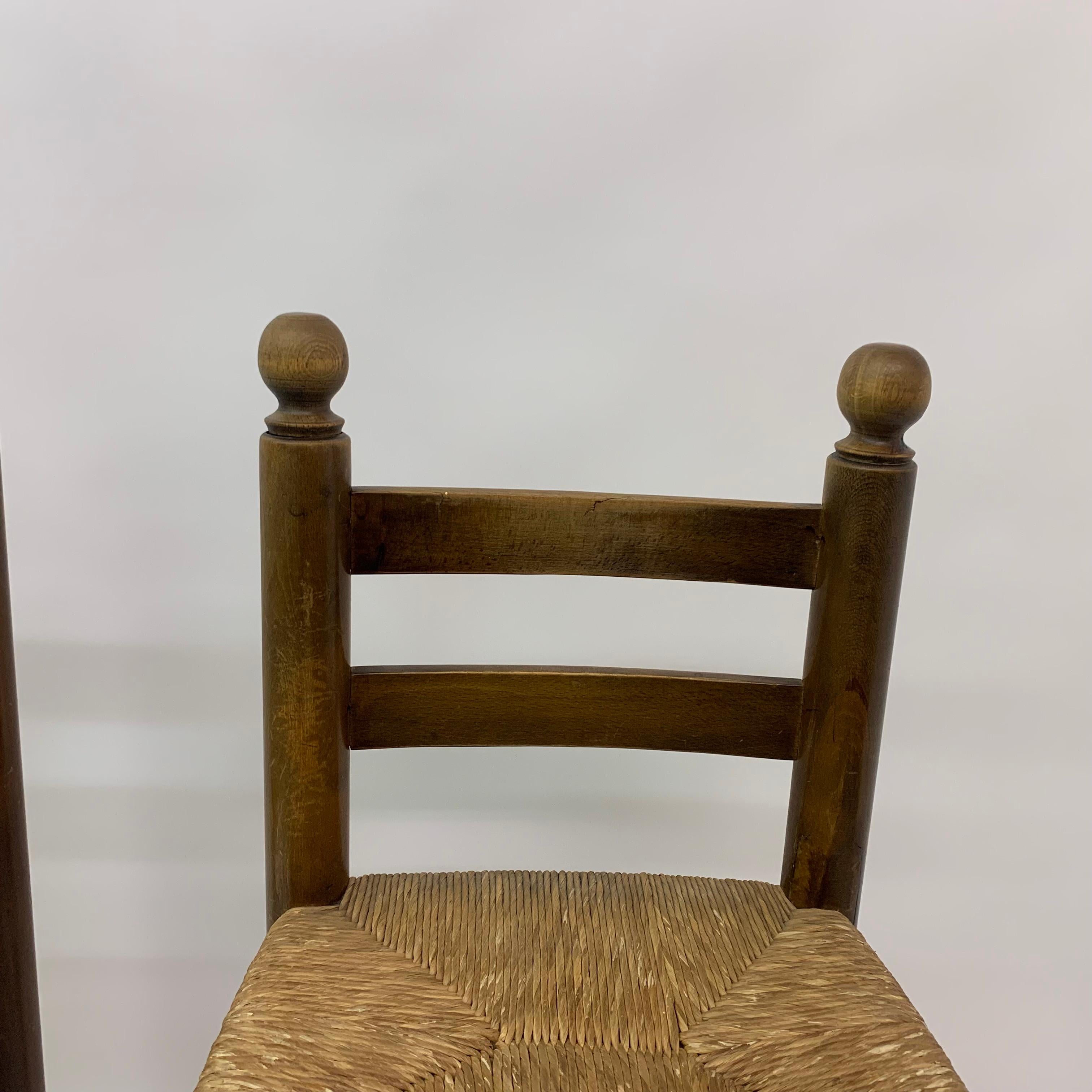 Late 20th Century Set of 2 Solid Wooden Bar Stools, 1970’s