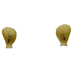 Set of 2 Sölken leuchten Murano glass shell wall lamps , 1970s