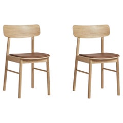 Set of 2 Soma Dining Chairs in Oiled Oak with Leather by Kasper Nyman