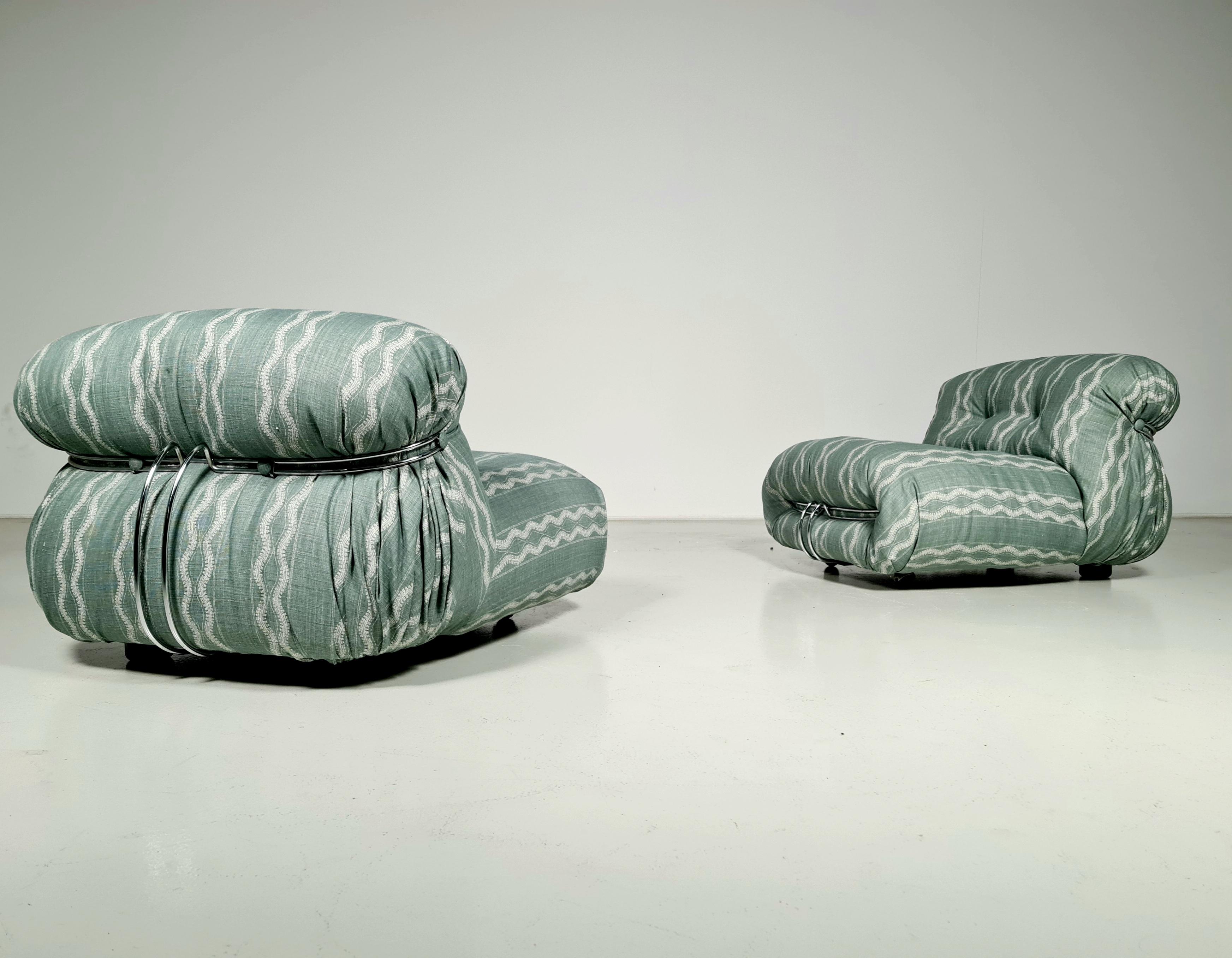 European Set of 2 Soriana Lounge Chairs by Afra & Tobia Scarpa for Cassina, 1970s