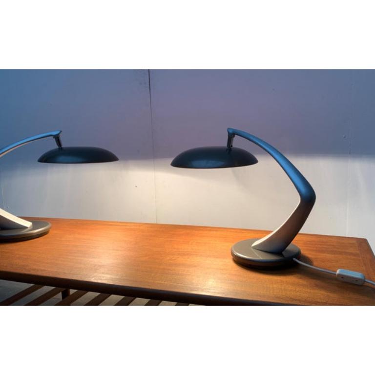 2er-Set Space Age Bumerang-Tischlampen von Luis Pérez de la Oliva, 1960er Jahre im Zustand „Gut“ im Angebot in Hamburg, DE