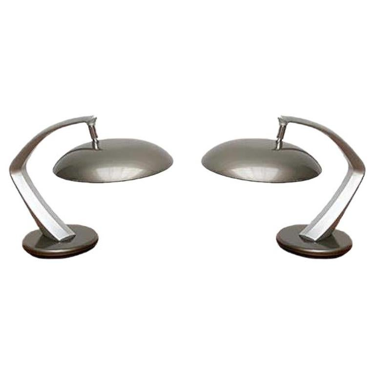 Set of 2 Space Age Boomerang Table Lamps by Luis Pérez de la Oliva, 1960s