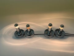 Set of 2 Space Age Chrome Bedside Lamps , 1970’s