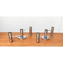 Set of 2 Space Age Chrome Ceiling or Wall Lamp by Gaetano Sciolari, 1970s