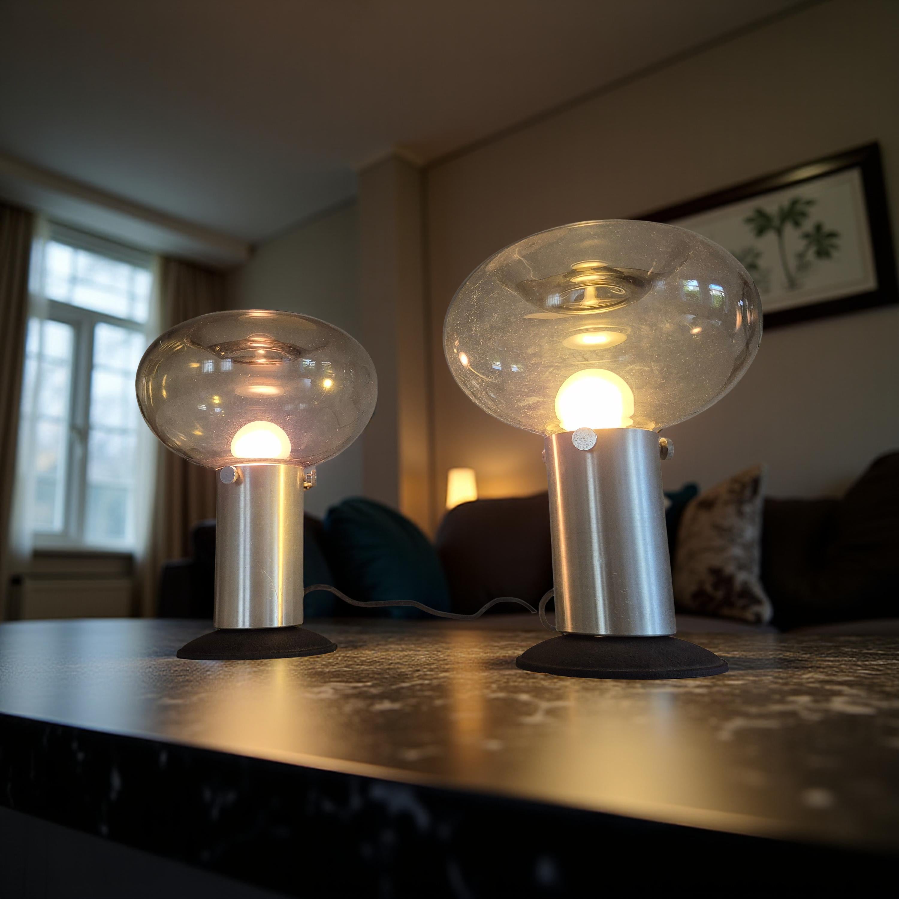 Ensemble de 2 lampes Space Age par Süssmuthglas, Allemagne, années 1960 en vente 4