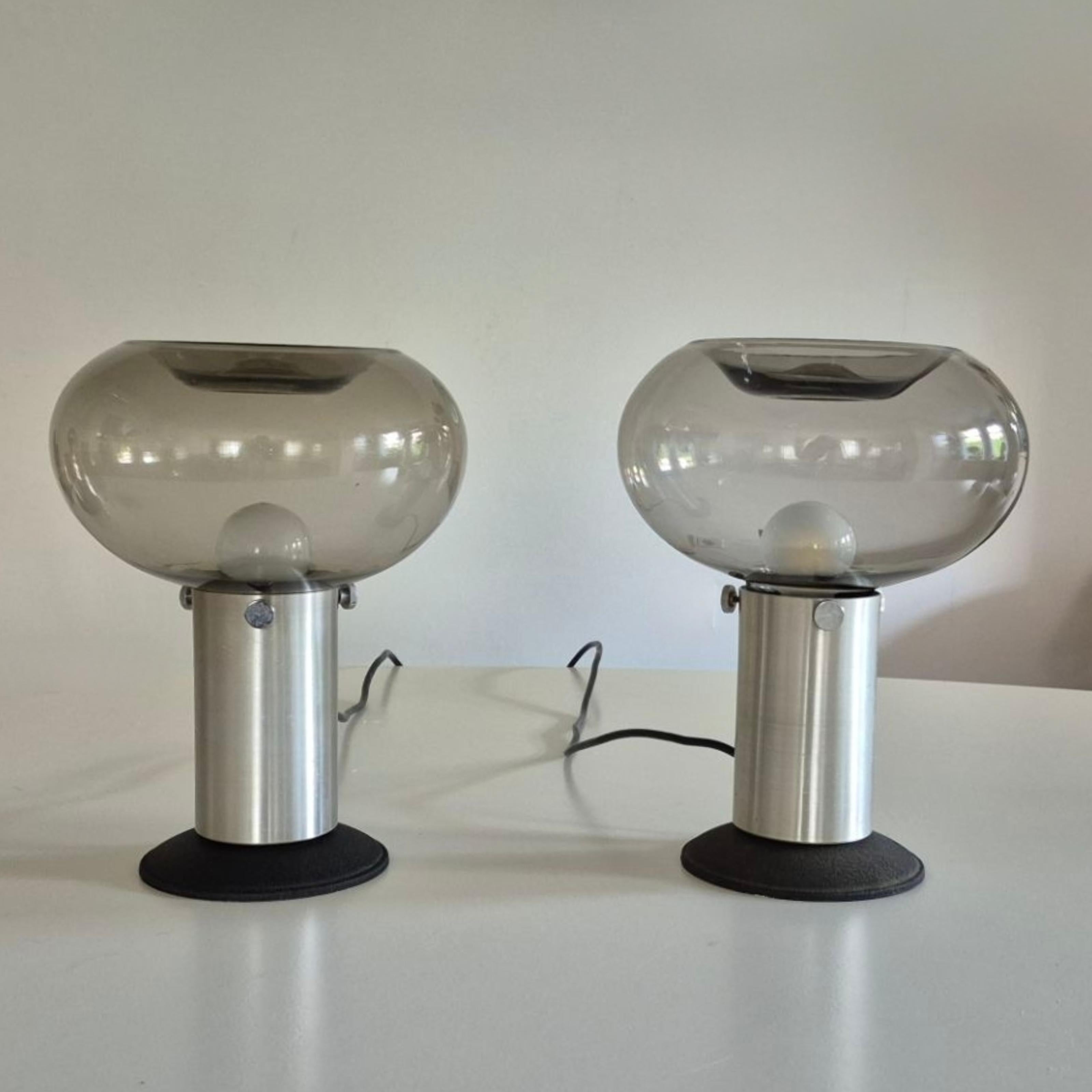 Ensemble de 2 lampes Space Age par Süssmuthglas, Allemagne, années 1960 Bon état - En vente à ECHT, NL