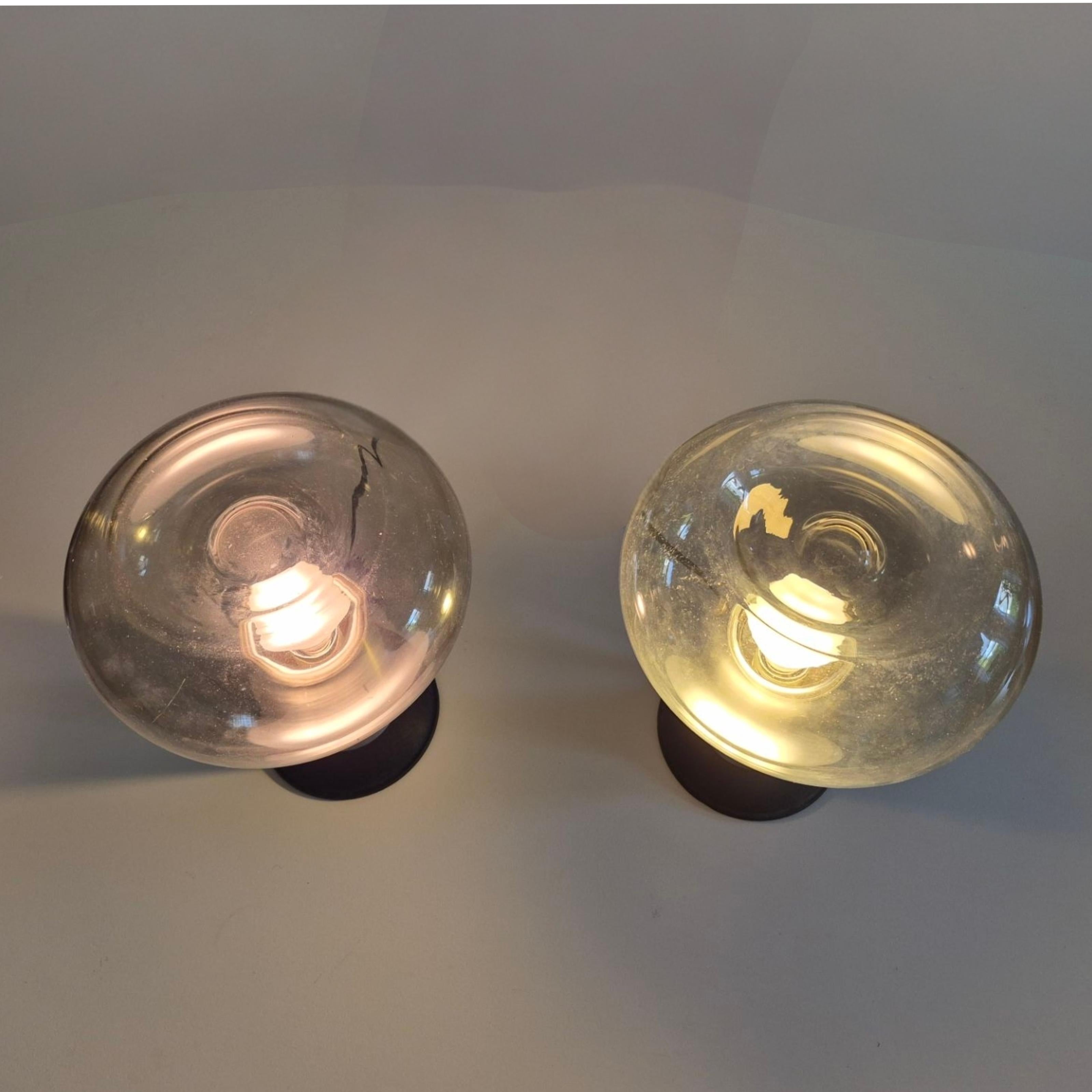 20ième siècle Ensemble de 2 lampes Space Age par Süssmuthglas, Allemagne, années 1960 en vente