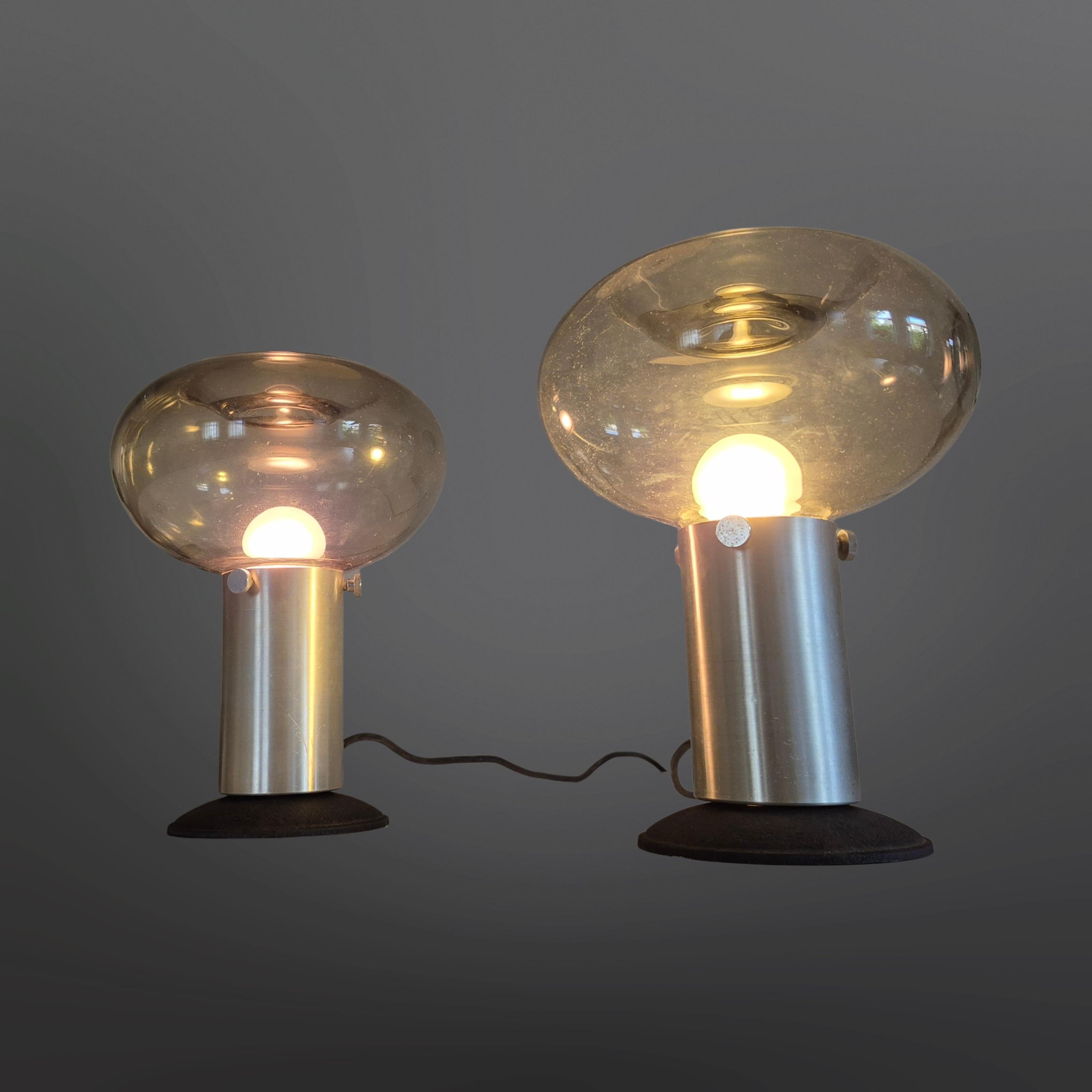 Ensemble de 2 lampes Space Age par Süssmuthglas, Allemagne, années 1960 en vente 1