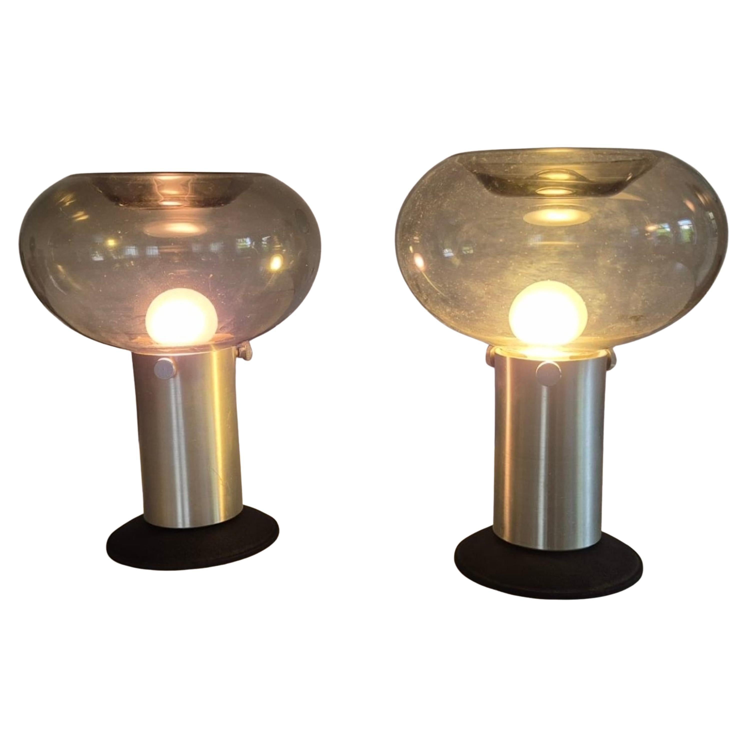Ensemble de 2 lampes Space Age par Süssmuthglas, Allemagne, années 1960 en vente