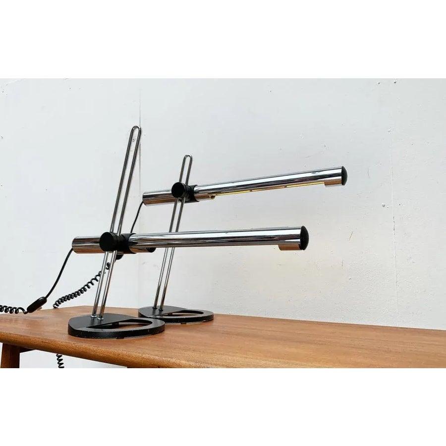 Allemand Ensemble de 2 lampes de table allemandes postmodernes de l'ère spatiale de Kotzolt Leuchten, 1970 en vente