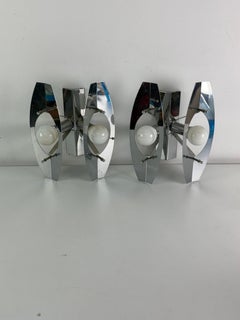 Ensemble de 2 appliques Space AGE attribuées à Oscar Torlasco, années 1960