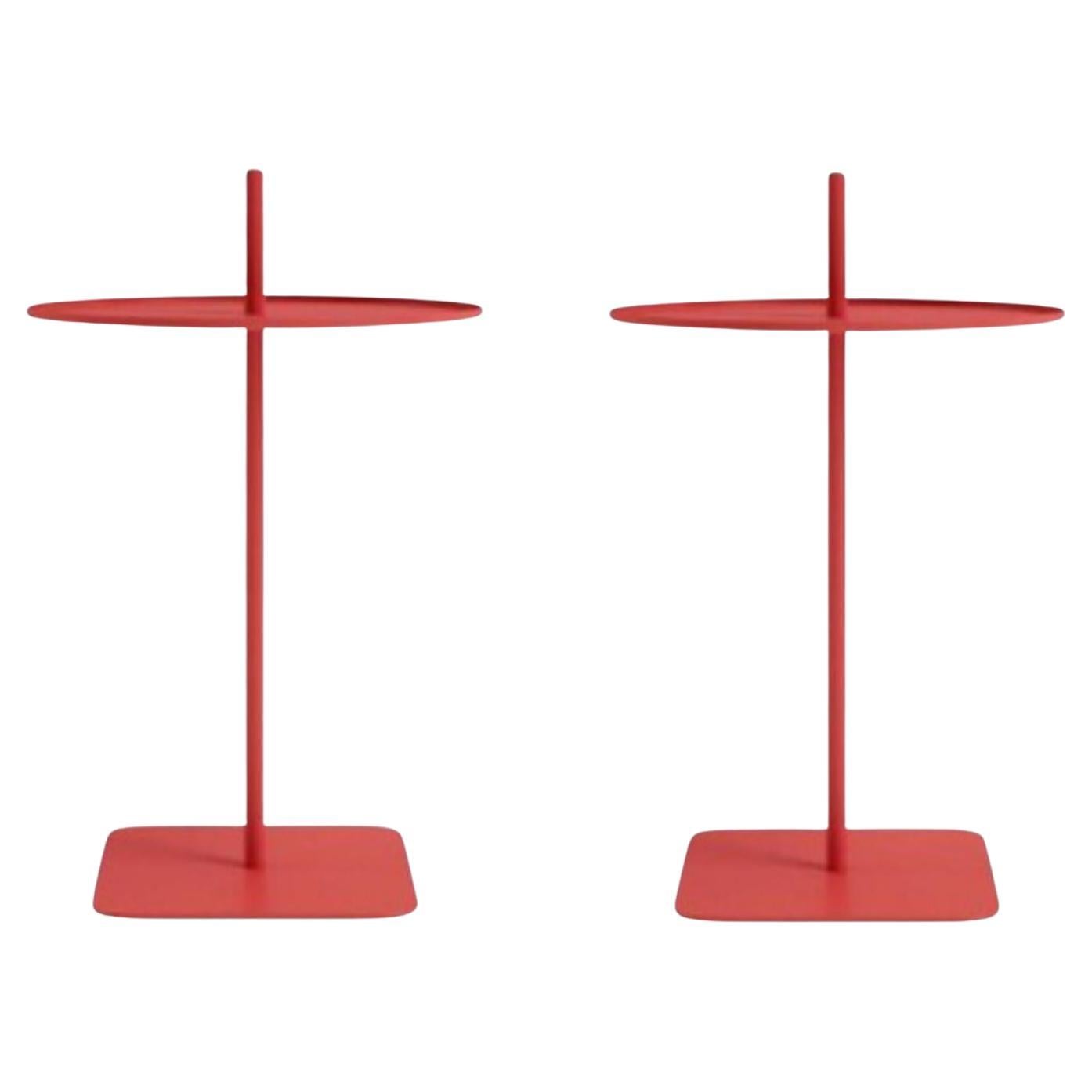Set of 2 Spin 01 Red Coffee Tables by Oito