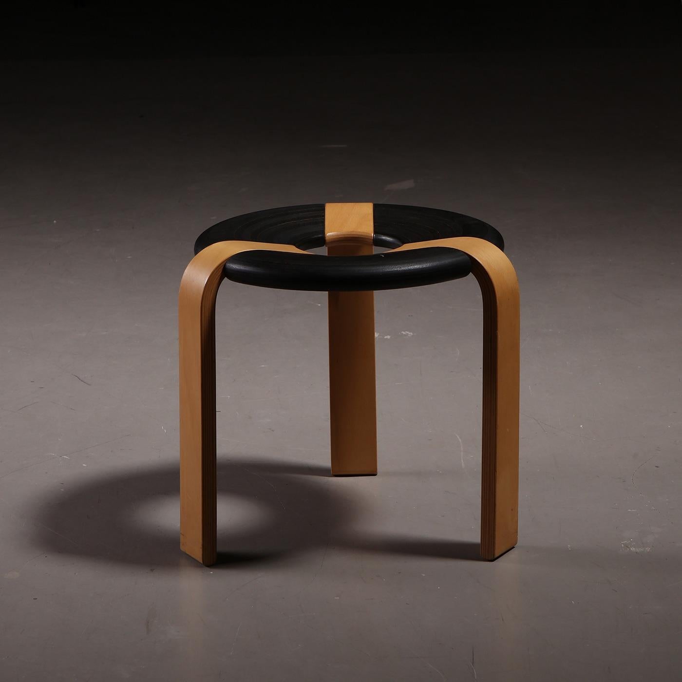 Mid-Century Modern Set of 2 Stackable Oak Stools by Rud Thygesen & Johnny Sørensen, Denmark, 1970s For Sale