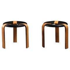 Set of 2 Stackable Oak Stools by Rud Thygesen & Johnny Sørensen, Denmark, 1970s