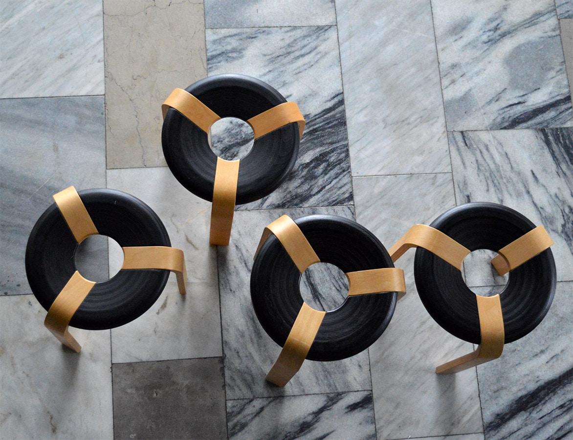 Set of 2 Stackable Oak Stools by Rud Thygesen & Johnny Sørensen, Denmark, 1970s In Good Condition In Prague, New Town