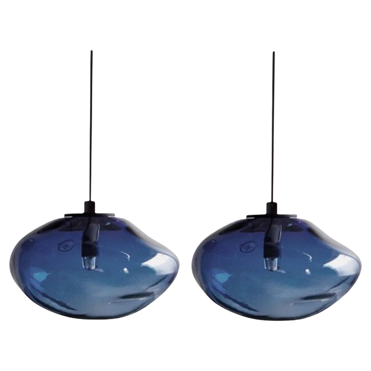 Set of 2 Starglow Steel Blue Pendants by Eloa