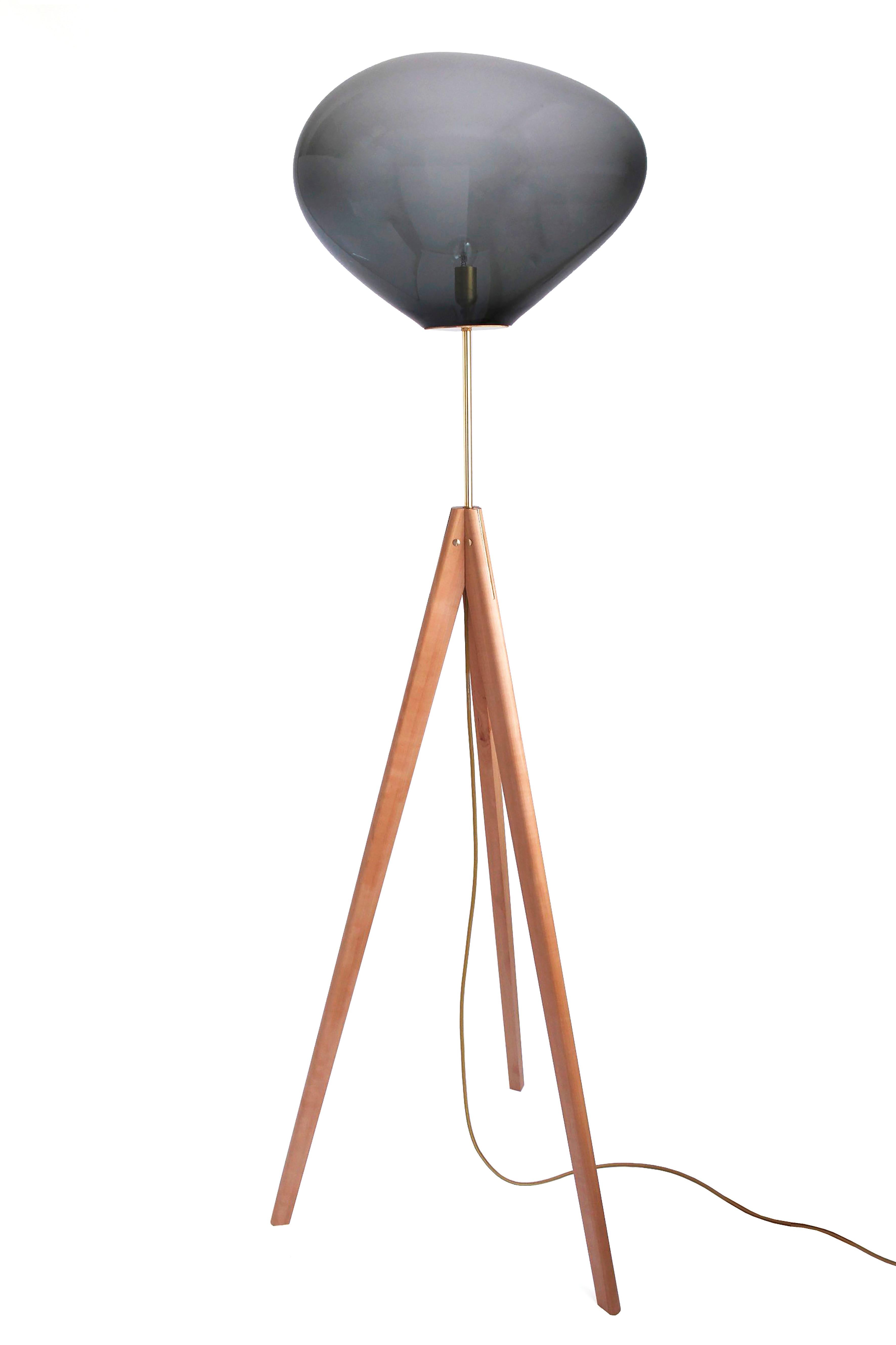 German Set of 2 Stati x Amber Iridescent Floor Lamps by Eloa For Sale