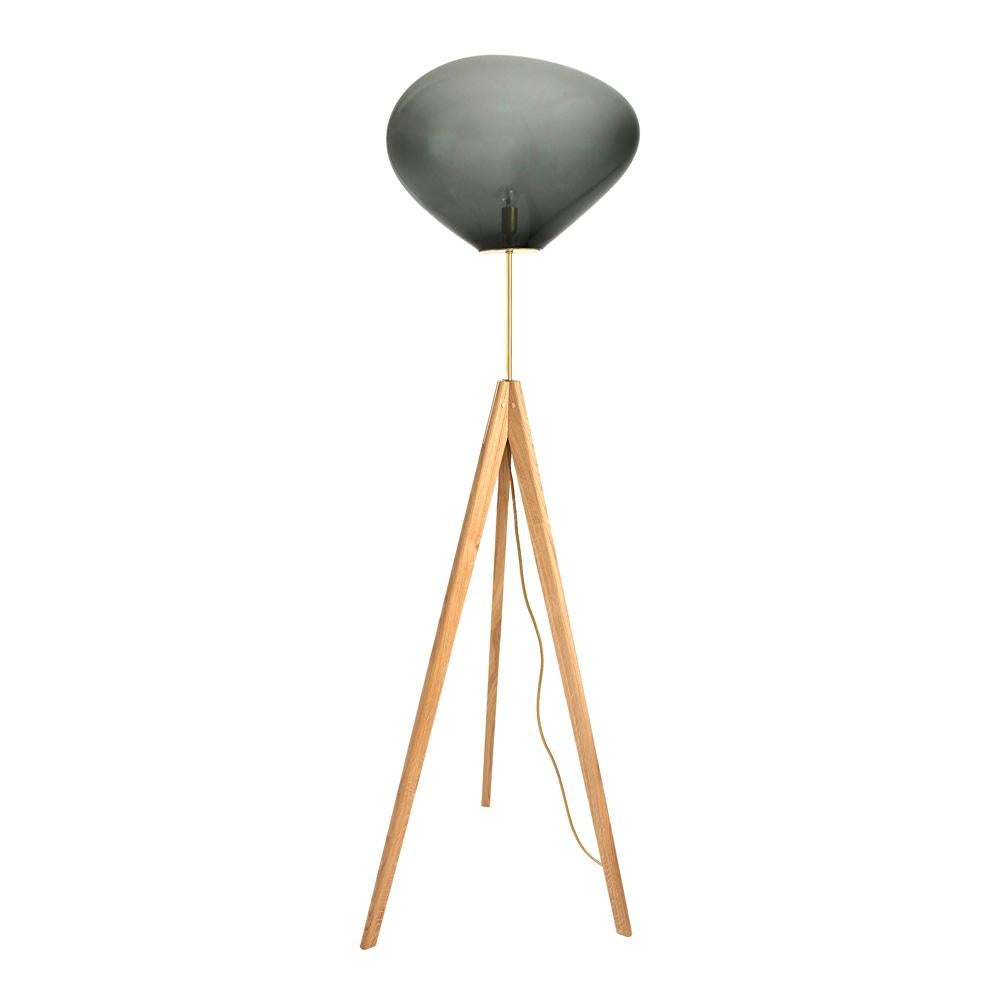 Laiton Ensemble de 2 lampadaires Stati x Ambre Iridescent d'Eloa en vente