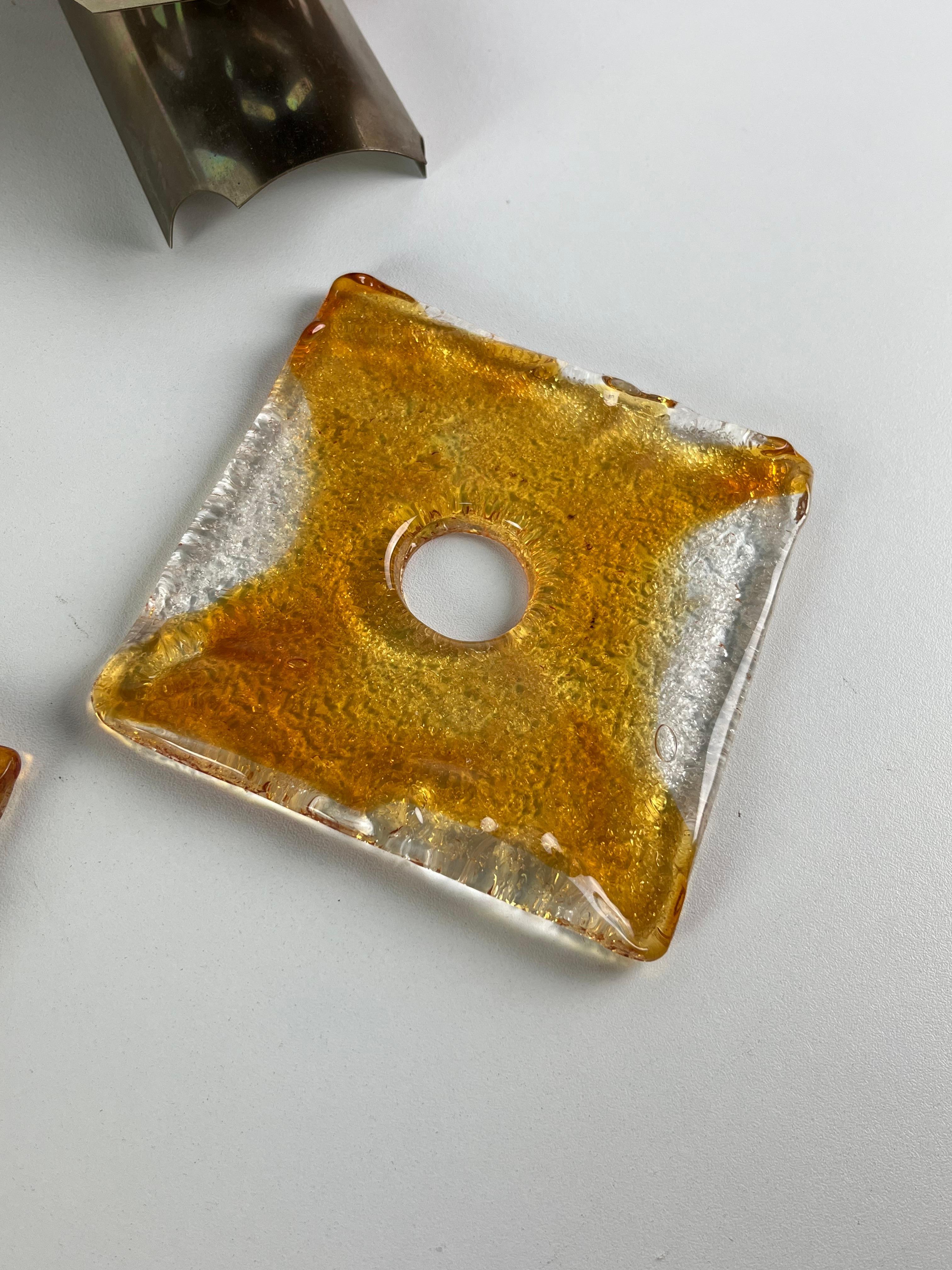 Ensemble de 2 appliques en acier et verre de Murano attribuées à Toni Zuccheri en vente 6