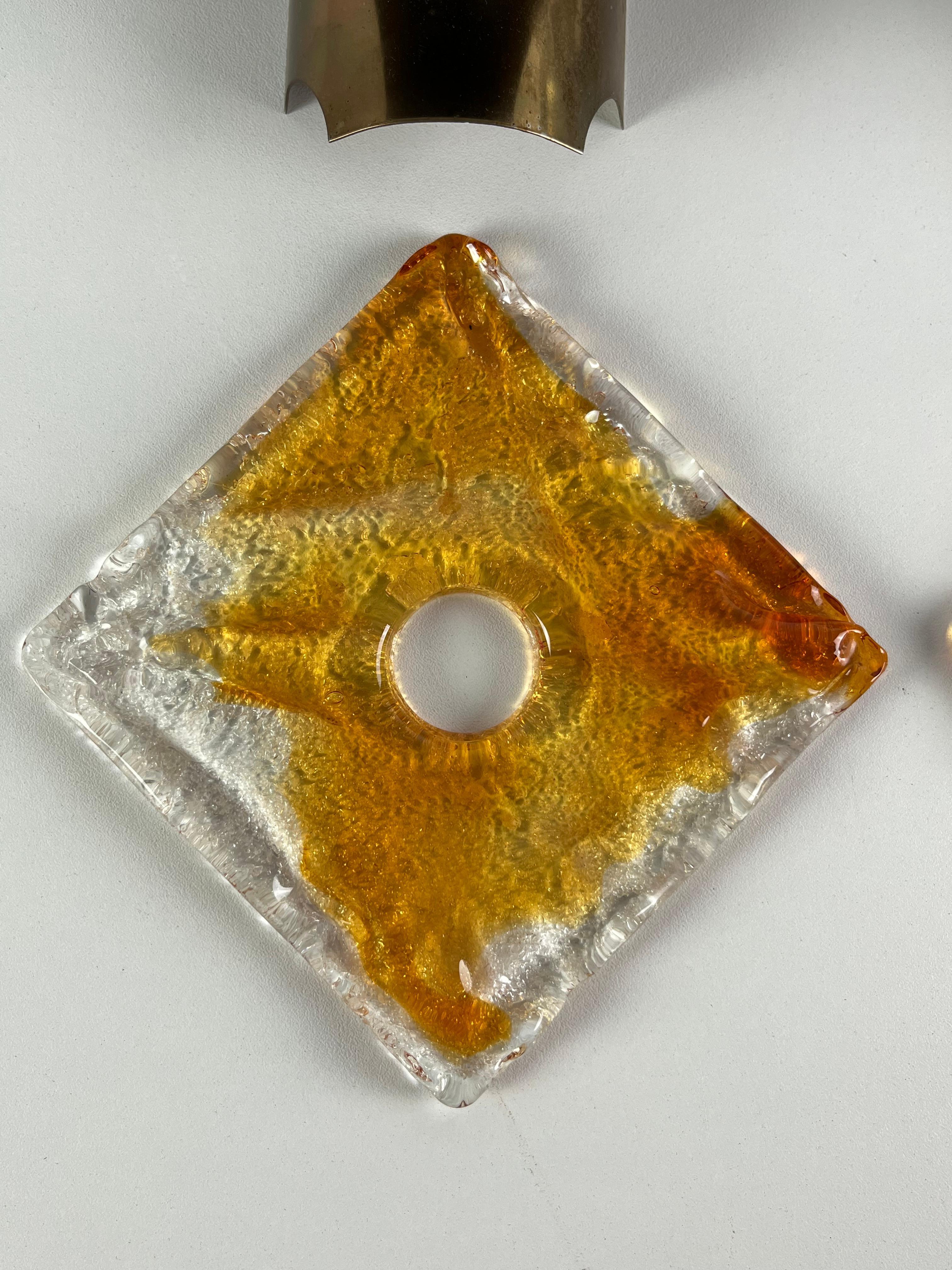 Ensemble de 2 appliques en acier et verre de Murano attribuées à Toni Zuccheri en vente 7