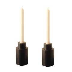 Set of 2 Steel Between Candleholders by Radu Abraham
